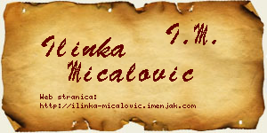 Ilinka Mićalović vizit kartica
